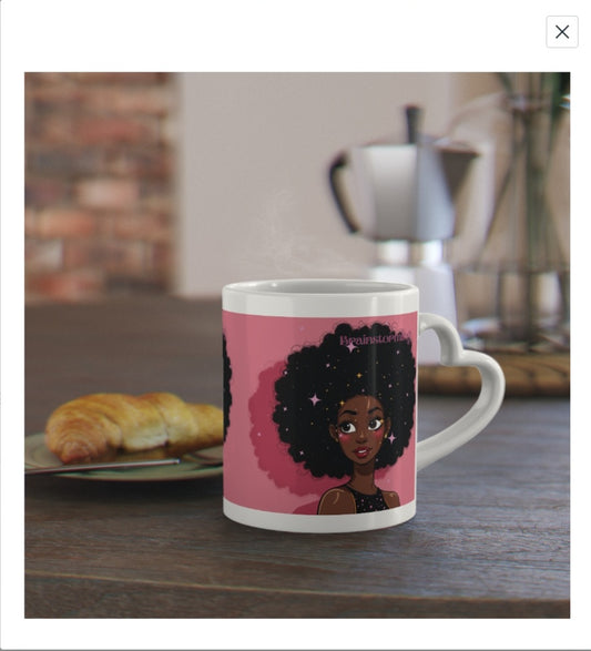 Pink brainstorming mug